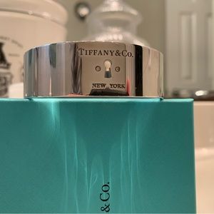 Tiffany & Co Locks Two Diamond Key Hole Bangle Bracelet 7". Pre-owned.